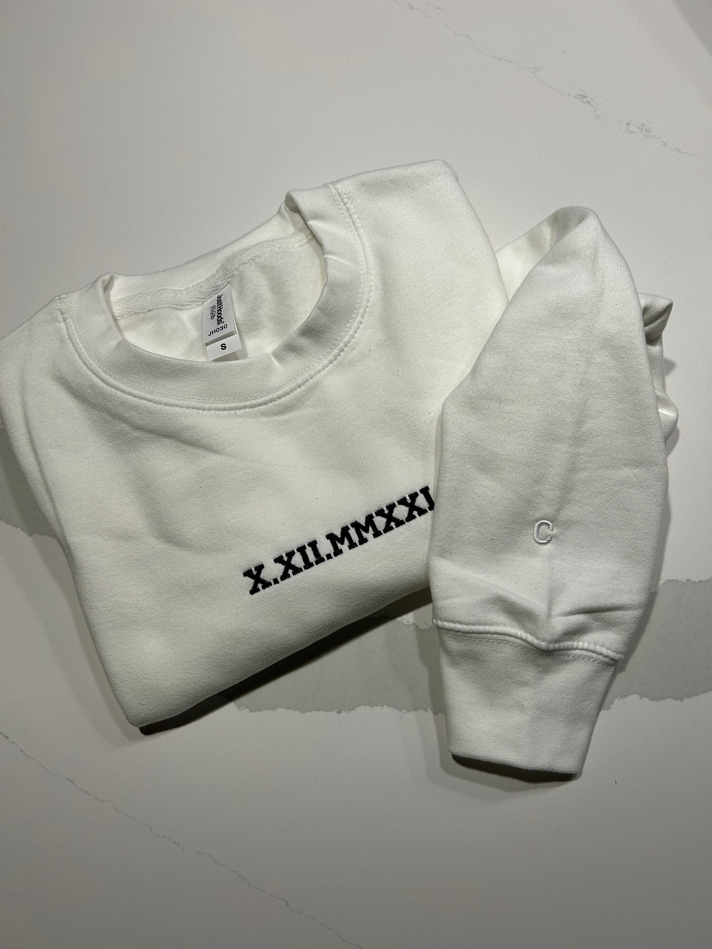 Embroidered Roman Numeral Couples Hoodie