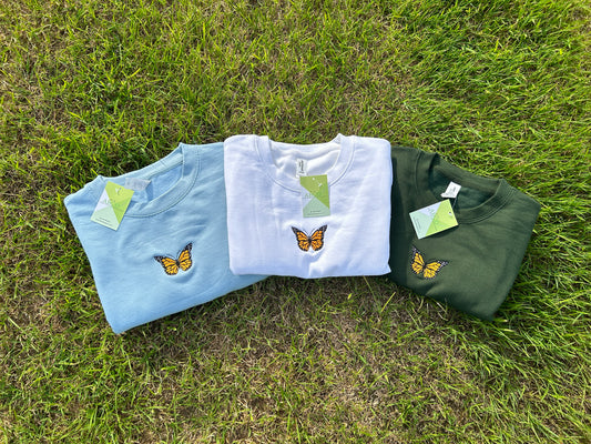 Monarch Butterfly Embroidered Sweatshirt | Abbsolute Apparel | ABCDesignz